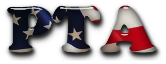 PTA letters filled with USA flag